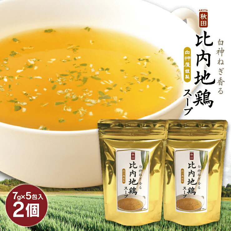 【送料無料】白神屋 白神ねぎ香る 比内地鶏スープ （7g×5