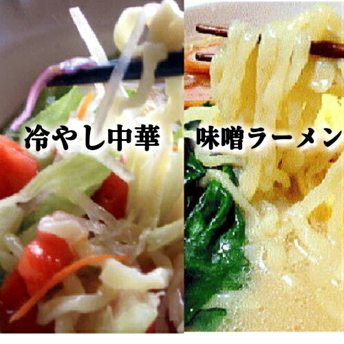 冷やし中華&味噌 ラーメンご当地ラーメン 白河ラーメン!冷やし中華ラーメン5食&味噌ラーメン5食の10食セット 送料無料