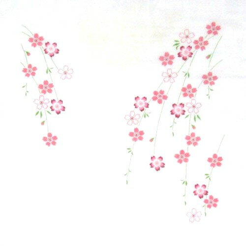 日本製　和風布物　日本はんかち　ガーゼタオル優しい　ガーゼはんかち　満開桜