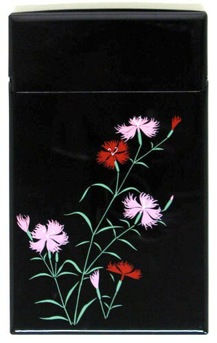 海外向けおみやげ　日本のお土産加賀の伝統　石川伝統工芸品加賀　山中漆器　立ち鏡スタンドミラー　撫子　なでしこ　黒色