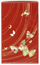 海外向けおみやげ　日本のお土産加賀の伝統　石川伝統工芸品加賀　山中漆器　立ち鏡スタンドミラー　花蝶　朱色