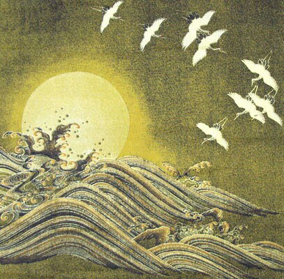 日本製 綿布物 名物裂風呂敷 クロス タペストリー蒔絵(まきえ) Japan荒磯に日輪写し 日本製 綿布物 名物裂風呂敷 クロス タペストリー蒔絵(まきえ) Japan荒磯に日輪写し