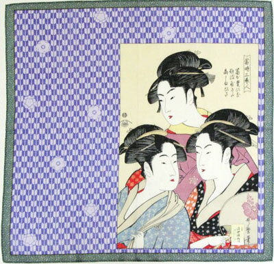 日本のお土産海外おみやげ日本はんかち ハンカチ浮世絵物語 喜多川歌麿 三美人画 日本のお土産海外おみやげ日本はんかち ハンカチ浮世絵物語 喜多川歌麿 三美人画