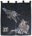日本和風インテリア　レイアウト海外向けおみやげ　開運のれん　暖簾縁起物　鶴亀長寿のれん