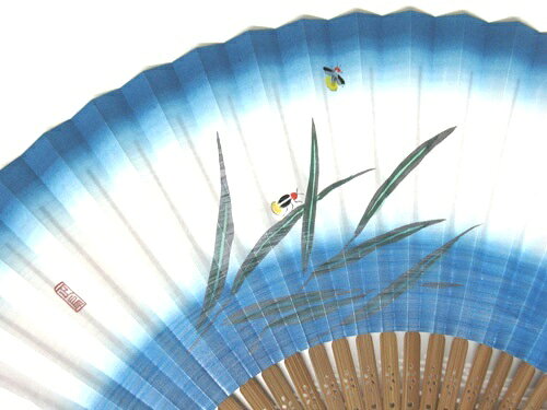 日本の伝統　日本扇子扇子　センス　せんす唐木風中彫　男性用扇子蛍　ホタル　ほたる