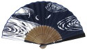 日本の伝統 日本扇子扇子 センス せんす紳士 女性 両用扇子手拭い(手ぬぐい)プリント魚・流水