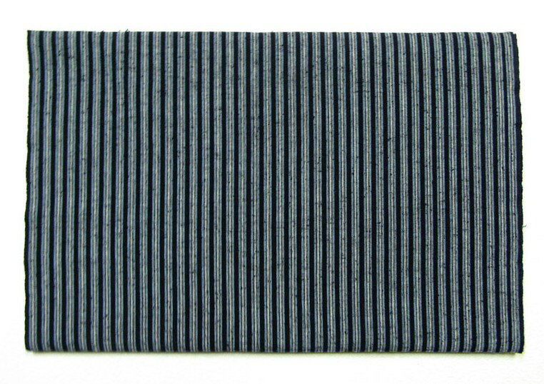 福岡県伝統工芸品 久留米絣 絣 生地久留米絣(かすり)反物手作り 半反(6m)布地水通し済み 紺青白縞(シマ)柄(大)