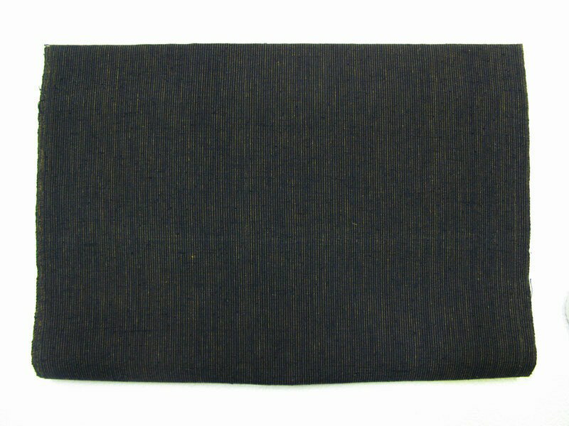 福岡県伝統工芸品 久留米絣久留米絣(かすり)反物 絣 生地手作り 半反(6m)布地水通し済み 紺細茶色細い縞(シマ)柄