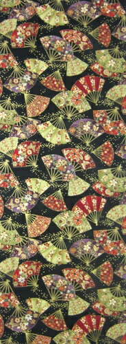 日本製　和風布物　日本和柄　手ぬぐい日本手ぬぐい手拭い　日本扇　黒色