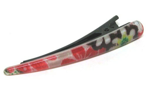 Rakuten - 日本製　和雑貨　和風小物　髪止め和柄アクセサリー　髪飾り和柄　着物布入り　クリップ雅　小　黒