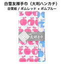 白雪友禅手巾/白雪姫 / ポムレッド + ポムブルー■大判ハンカチ リバーシブル 京友禅 プチギフト かわいい 人気 やわらか りんご 小人(4)