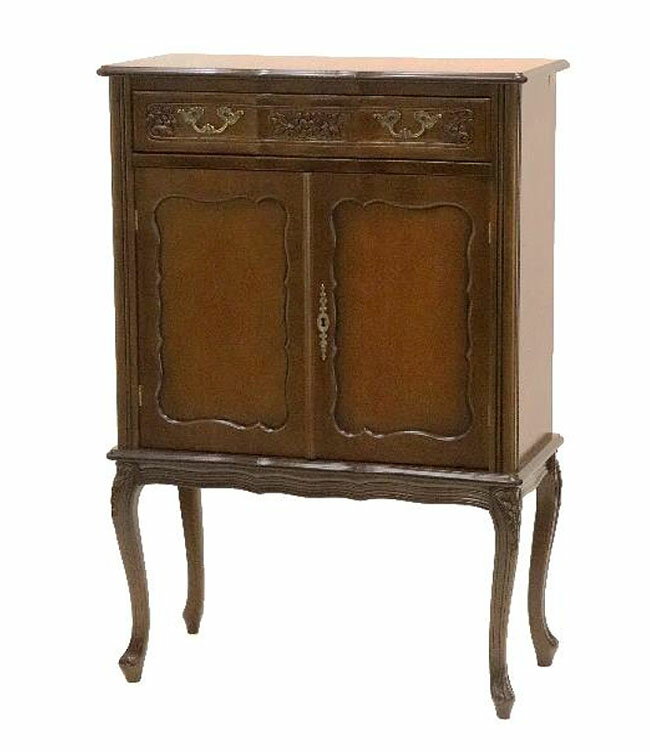 【開梱設置・送料無料】イタリア製 木製コモード サイドボード 両開き 猫脚アンティーク調 電話台 キャビネット 収納家具 輸入家具インテリア ヨーロピアン 収納...