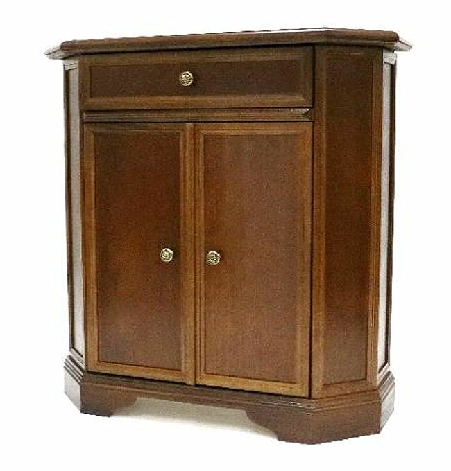 【開梱設置・送料無料】イタリア製　木製コモード　サイドボード　両開き　アンティーク調　電話台　キ..