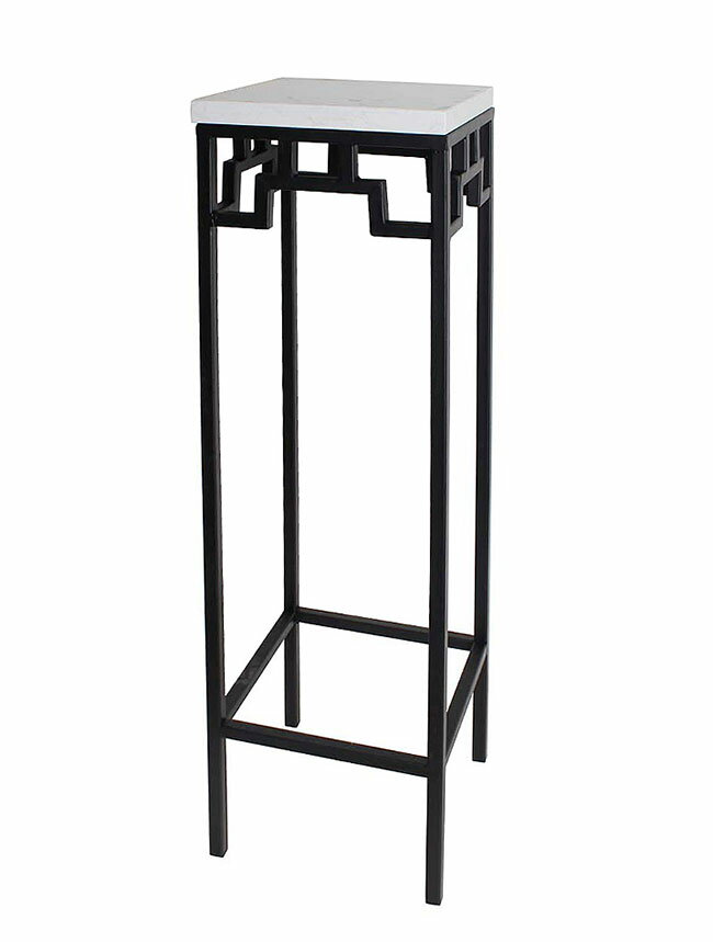 【送料無料】モダンフラワースタンド L（H93.5cm）ブラック　人造大理石　サイドテーブル　テーブル　電話台　TEL台　花台　花瓶置き　モダン　おしゃれ