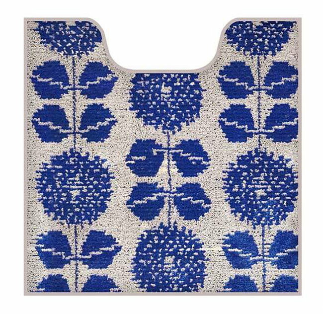 【3,980円(税込)以上お買上げで送料無料】【即納可!!】新入荷しました♪日本製 フルール トイレマット ネイビーブルートイレ用品 マット 滑り止め加工 抗菌防臭