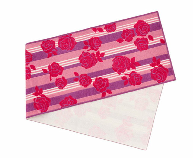 【3,980円(税込)以上お買上げで送料無料】【即納可!!】新入荷しました♪日本製 キッチンマット（45×180cm）ピンク花柄 マット キッチン 台所 敷物抗菌防臭 吸水・速乾