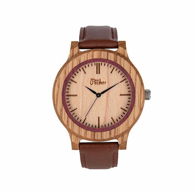 【送料無料】日本製　木製　腕時計　文字盤シングルタイプ ナラ　天然木　木目　時計　watch　プレゼント　贈り物　ギフト