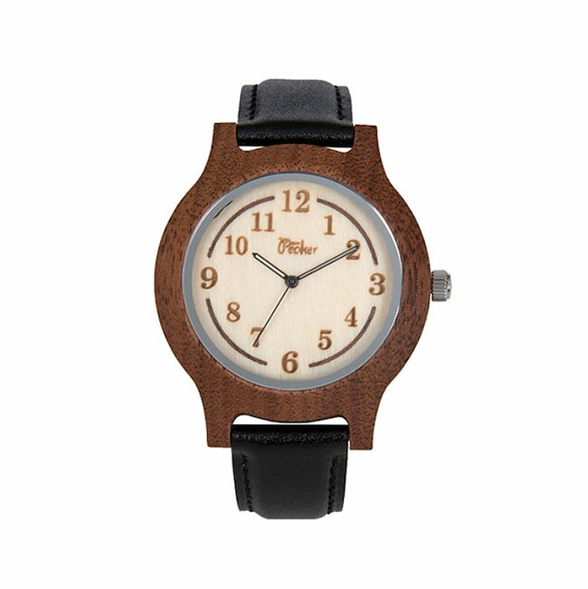 【送料無料】木製　腕時計　シルバーリングタイプ ウォールナット　天然木　木目　時計　watch　プレゼント　贈り物　ギフト