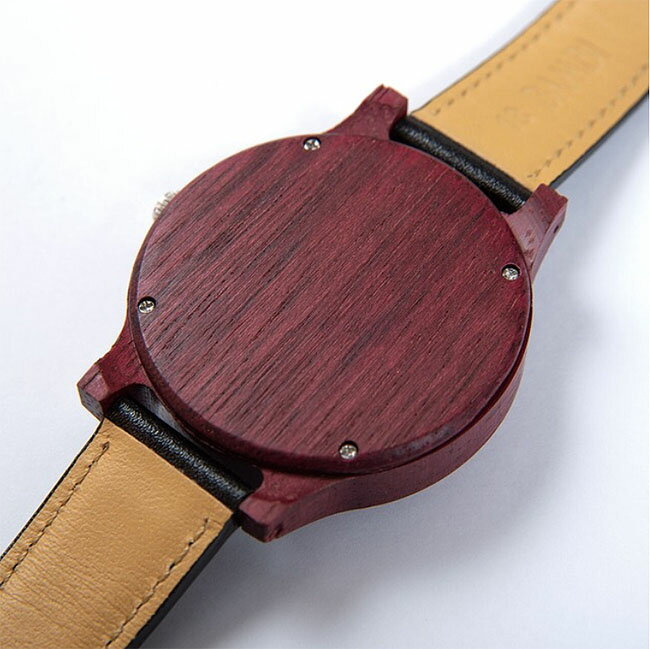 【送料無料】木製 腕時計 シルバーリングタイプ ウォールナット 天然木 木目 時計 watch プレゼント 贈り物 ギフト [2]