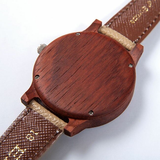 【送料無料】木製 腕時計 文字盤ツートンタイプ ウエンジュ 天然木 木目 時計 watch プレゼント 贈り物 ギフト [3]