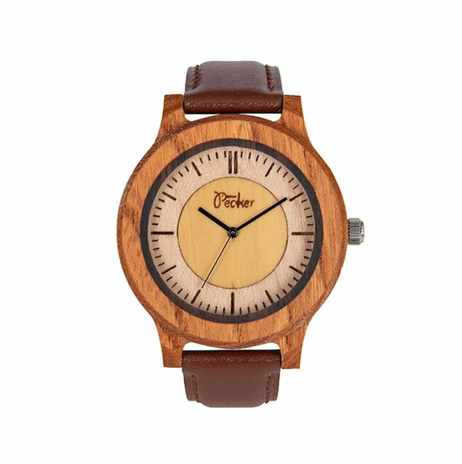 【送料無料】日本製　木製　腕時計　文字盤ツートンタイプ ケヤキ　天然木　木目　時計　watch　プレゼント　贈り物　ギフト