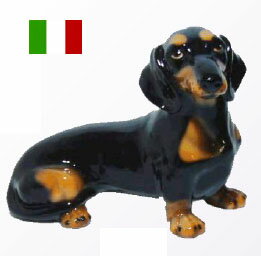 【送料無料】イタリア製　陶器　『ダックスフンド』　犬置物ドッグ　dog アニマル　雑貨　動物置き物ヨーロッパ　Italy　インテリア　オーナメント（楽天・カーテン・インテリア シロヤマ）