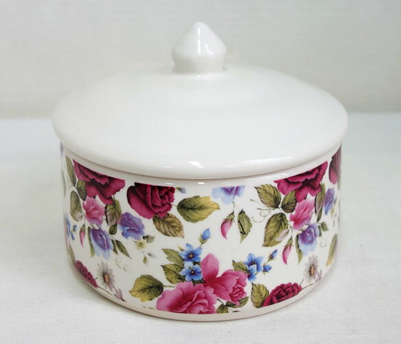 【3,980円(税込)以上お買上げで送料無料】【即納可!!】新入荷しました♪ポルトガル製 陶器 スモールボックスフラワー 花柄