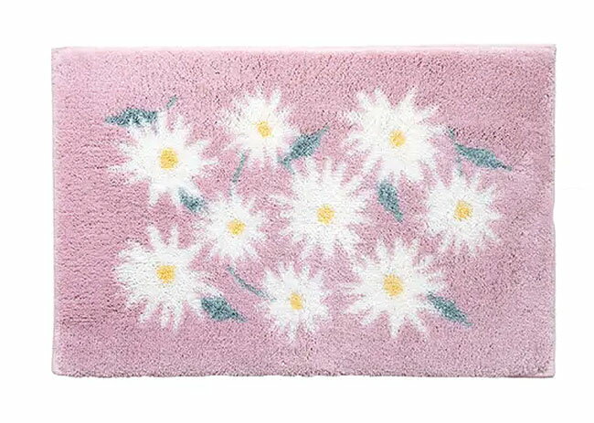 【3,980円(税込)以上お買上げで送料無料】【即納可!!】新入荷しました♪ 日本製 バスマット『乾度良好』ピュアデイジー（45×60cm）バス用品 マット サニタリー 抗菌・防臭加工 デイジー 花柄 かわいい おしゃれ
