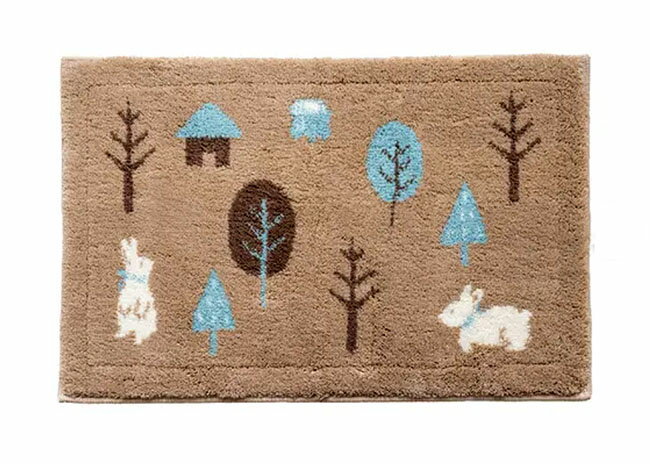 【3,980円(税込)以上お買上げで送料無料】【即納可!!】新入荷しました♪ 日本製 バスマット『乾度良好』フォレスト（36×55cm）バス用品 マット サニタリー 抗菌・防臭加工 北欧風 かわいい おしゃれ