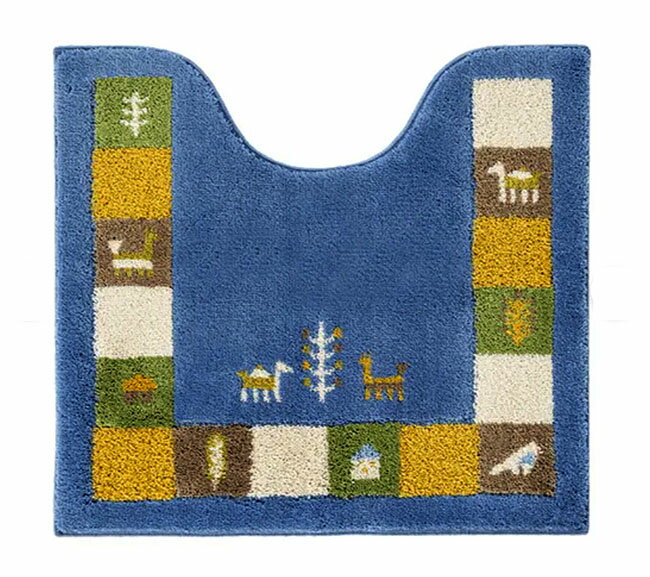 【3,980円(税込)以上お買上げで送料無料】【即納可!!】再入荷しました♪日本製 シエラ トイレマット ネイビーブルー トイレ用品 マット 北欧風 ウィルトン織り 滑り止め加工 おしゃれ