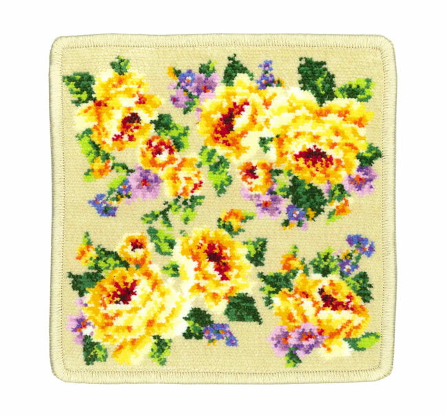 【3,980円(税込)以上お買上げで送料無料】【即納可!!】新入荷しました♪レイクアルスター シェニール織 ハンカチタオル (20×20cm) 『サンハート』イエローローズ ハンカチ ミニタオル タオルハンカチ 花柄 エレガント おしゃれ プレゼント 贈り物