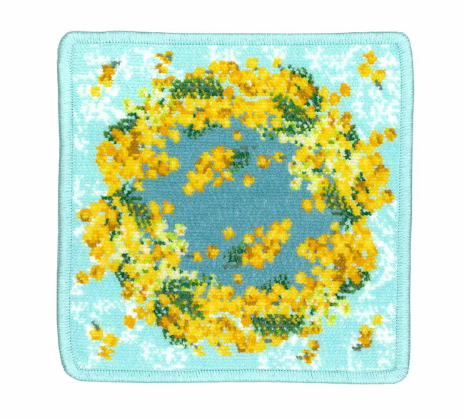 【3,980円(税込)以上お買上げで送料無料】【即納可!!】新入荷しました♪レイクアルスター シェニール織 ハンカチタオル (20×20cm) 『ミモザ』ペールブルー ハンカチ ミニタオル タオルハンカチ 花柄 エレガント おしゃれ プレゼント 贈り物