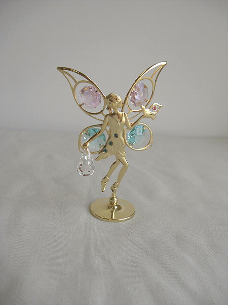 【3,980円(税込)以上お買上げで送料無料】【即納可!!】再入荷しました♪スワロフスキークリスタルオーナメント　フェアリーインテリア置物　オーナメント　妖精　プレゼント　贈り物　ギフト