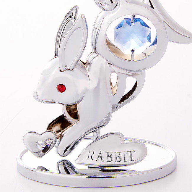 【3,980円(税込)以上お買上げで送料無料】【即納可!!】再入荷しました♪ボヘミアクリスタルオーナメント うさぎ シルバーウサギ ラビット オーナメント インテリア置物 プレゼント 贈り物 ギフト [2]
