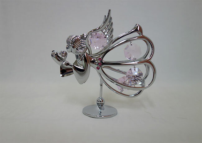 【3,980円(税込)以上お買上げで送料無料】【即納可!!】新入荷しました♪スワロフスキー　オーナメント　エンジェルシルバータイプ　天使　インテリア　置物