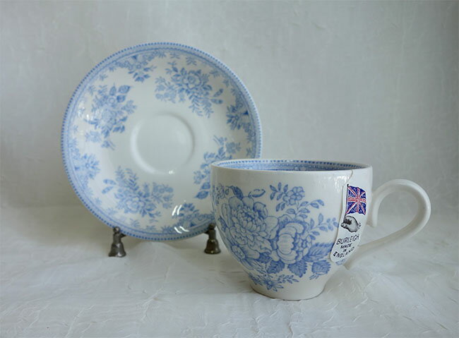 【送料無料】【即納可!!】再入荷しました♪イギリス製　Burleigh バーレイ社　Blue Asiatic Pheasantsブルーアジアティックフェザンツ　カップ＆ソーサーコーヒーカップ　ティーカップ　洋食器　花柄　おしゃれ※ギフトボックス別売り