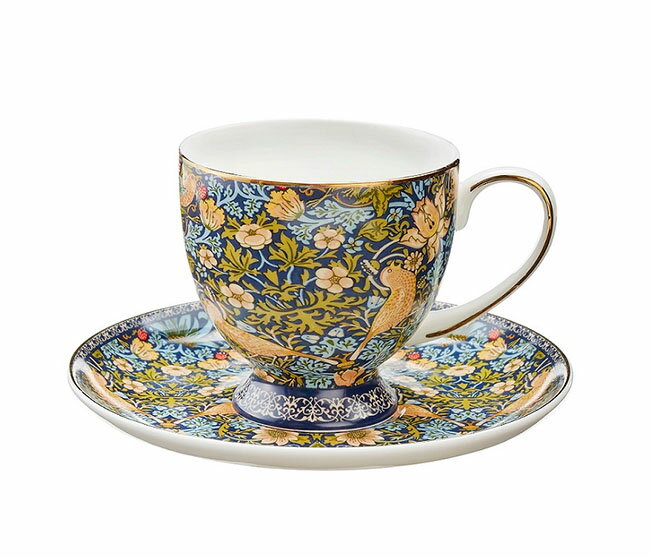 【3,980円(税込)以上お買上げで送料無料】【即納可!!】再入荷しました♪ウィリアムモリス バード＆ストロベリー カップ＆ソーサー コーヒーカップ ティーカップ 洋食器 テーブルウエア おしゃれ※電子レンジ非対応