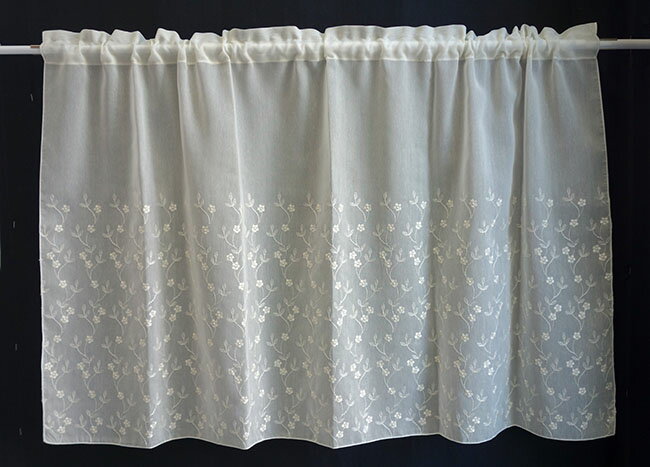 【送料無料】【即納可!!】新入荷しました♪インテリアShiroyama オリジナル トルコ製レース カフェカーテン (W120×H70cm) 輸入レース 耳立て仕上げ メロウ仕上げ カフェ 小窓用カーテン 小窓 間仕切り 目隠し おしゃれ