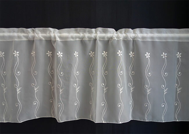 【3,980円(税込)以上お買上げで送料無料】【即納可!!】新入荷しました♪インテリアShiroyama オリジナル トルコ製レース カフェカーテン (W120×H45cm) 輸入レース 耳立て・メロウ仕上げ 小窓用カーテン 間仕切り 目隠し おしゃれ