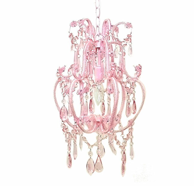 【即納可】【送料無料】新入荷しました♪ロココ調　シャンデリア　1灯　ピンク　アンティーク調　ペンダントライト　照明　ゴージャス　姫系　ガーリー　おしゃれ　かわいい※LED対応