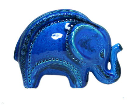 【送料無料】イタリア製 BITOSSI 象 オーナメント ブルー ビトッシ インテリア 陶器 置物 ゾウ ぞう エレファント フラビア フラヴィア アルド ロンディ