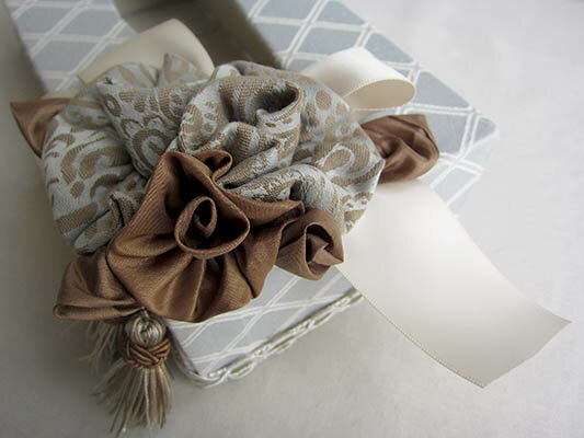 【送料無料】【即納可!!】再入荷しました♪布張り ティッシュケースボックス リボン [2]