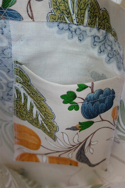 【3,980円(税込)以上お買上げで送料無料】【即納可!!】インテリアShiroyama オリジナル 輸入 ファブリックスペイン製 フラワー 花柄 トートバッグ 手提げバッグ 内ポケット付き