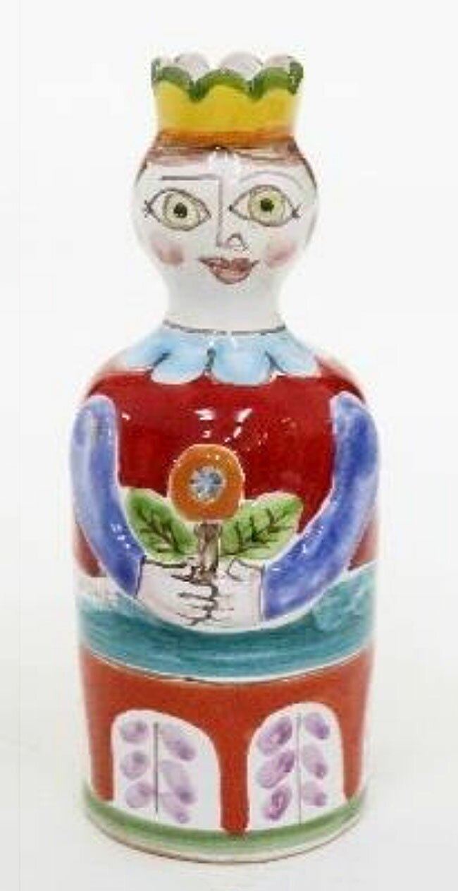 【送料無料】イタリア製　シチリア陶器　スザンナ・デ・シモーネ　ベース　女王　飾り壺　花瓶　花器　インテリア雑貨　置物　輸入雑貨　ハンドメイド　かわいい　おしゃれ