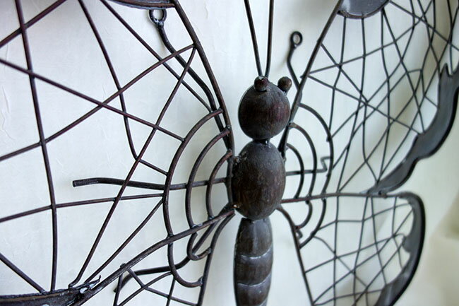 【送料無料】【即納可】新入荷しました♪イギリス製 アンティーク風 アイアン ウォールアート チョウ ウォールデコレーション 壁飾り 壁掛け おしゃれ