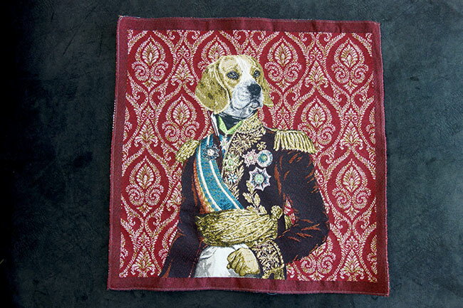 【3,980円(税込)以上お買上げで送料無料】【即納可!!】再入荷しました♪フランス製 ジャガード織 パネル生地『ビーグル・レッド』輸入生地 パネル柄 パネルファブリック ファブリックボード 布ビーグル犬 イヌ 犬 Dog おしゃれ 47×47cm