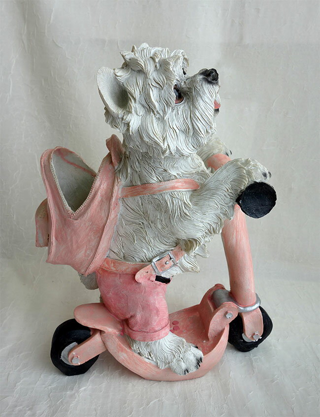 【送料無料】【即納可!!】再入荷しました♪ アニマルプランター『ホワイトテリア』プランター 鉢カバー フラワーポットイヌ ドッグ オブジェ