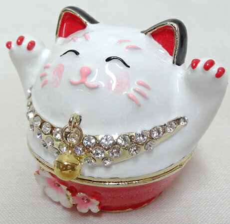 Rakuten - 【送料無料】【即納可!!】新入荷しました♪ジュエリーケース　ジュエリーボックス桜招き猫　キャット 　レッド