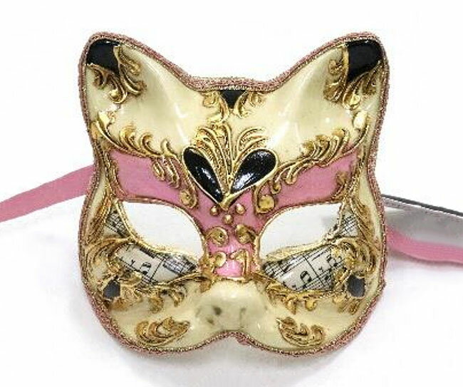 Full Mask - 【送料無料】イタリア製　ヴェネチアンマスク　ピンク ベネチアンマスク 　ベネチアマスク　マスク　仮面　仮装　パーティー　おしゃれ ハロウィン用【ハロウィン / コスプレ / コスチューム】