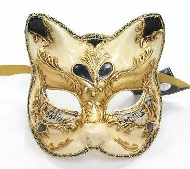 面具 - 【送料無料】イタリア製　ヴェネチアンマスク　イエロー ベネチアンマスク 　ベネチアマスク　マスク　仮面　仮装　パーティー　おしゃれ ハロウィン用【ハロウィン / コスプレ / コスチューム】